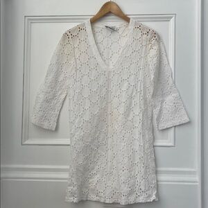 Jordan Taylor Crochet White Tunic Coverup
